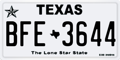 TX license plate BFE3644