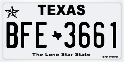TX license plate BFE3661