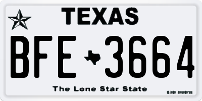 TX license plate BFE3664