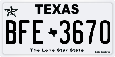TX license plate BFE3670