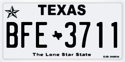 TX license plate BFE3711