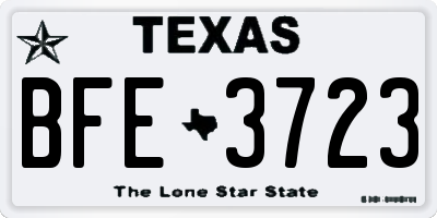 TX license plate BFE3723