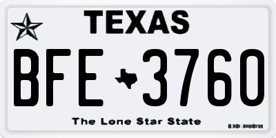 TX license plate BFE3760