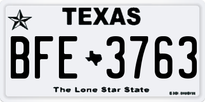 TX license plate BFE3763