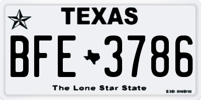 TX license plate BFE3786