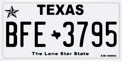 TX license plate BFE3795