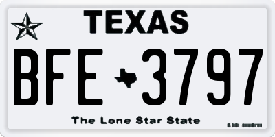 TX license plate BFE3797