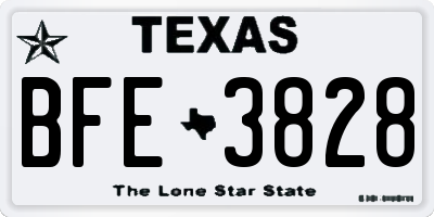 TX license plate BFE3828