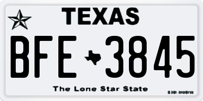 TX license plate BFE3845