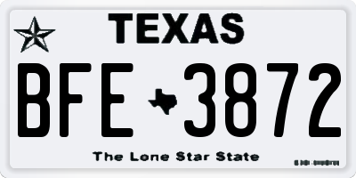 TX license plate BFE3872