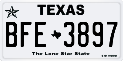 TX license plate BFE3897