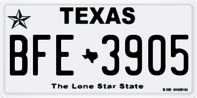 TX license plate BFE3905
