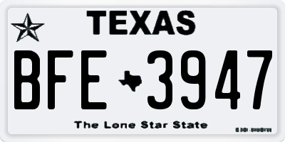 TX license plate BFE3947