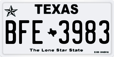 TX license plate BFE3983