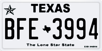 TX license plate BFE3994