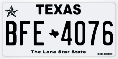 TX license plate BFE4076