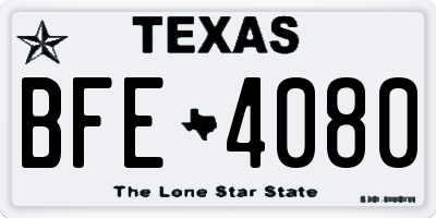 TX license plate BFE4080