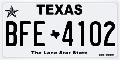 TX license plate BFE4102
