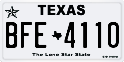 TX license plate BFE4110