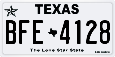 TX license plate BFE4128