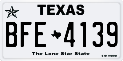 TX license plate BFE4139