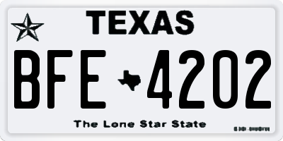 TX license plate BFE4202
