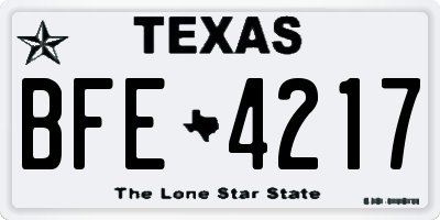 TX license plate BFE4217