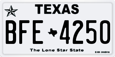 TX license plate BFE4250