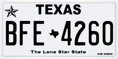 TX license plate BFE4260
