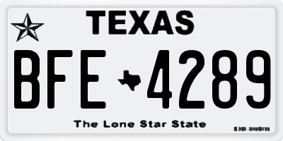 TX license plate BFE4289