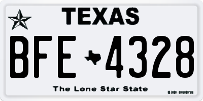 TX license plate BFE4328