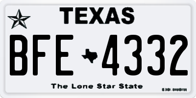 TX license plate BFE4332