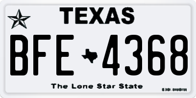 TX license plate BFE4368
