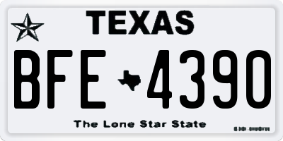 TX license plate BFE4390