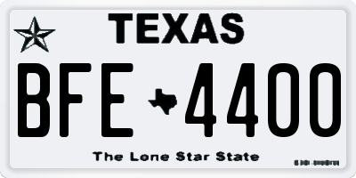 TX license plate BFE4400