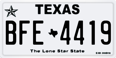 TX license plate BFE4419