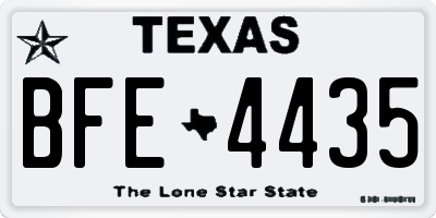 TX license plate BFE4435