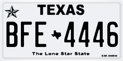 TX license plate BFE4446