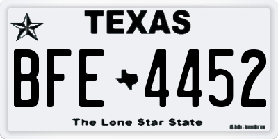 TX license plate BFE4452