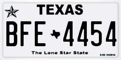 TX license plate BFE4454