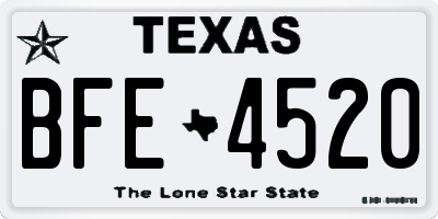 TX license plate BFE4520