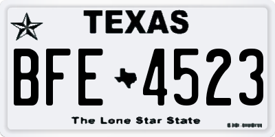 TX license plate BFE4523