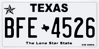 TX license plate BFE4526