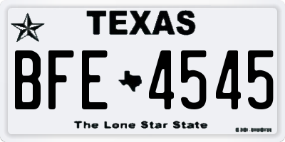 TX license plate BFE4545