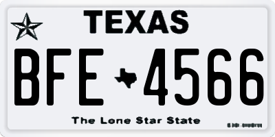 TX license plate BFE4566