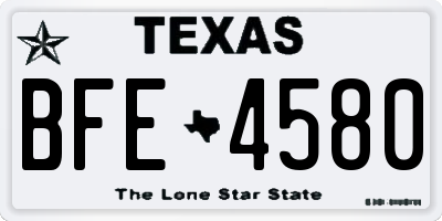 TX license plate BFE4580