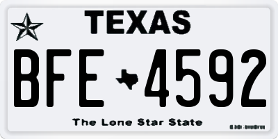 TX license plate BFE4592
