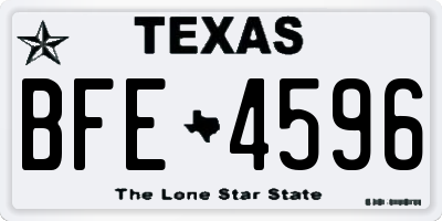 TX license plate BFE4596