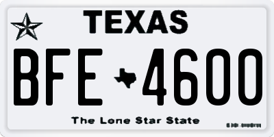 TX license plate BFE4600