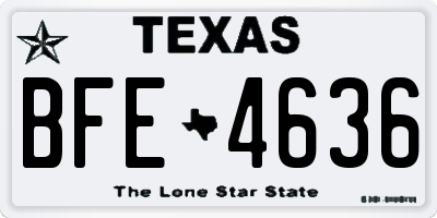 TX license plate BFE4636